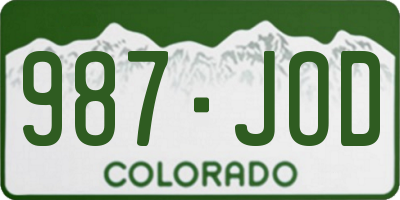 CO license plate 987JOD