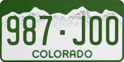 CO license plate 987JOO