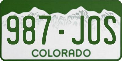 CO license plate 987JOS