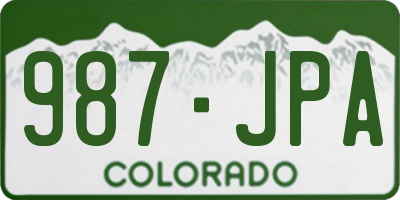 CO license plate 987JPA