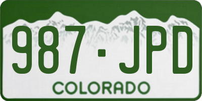 CO license plate 987JPD