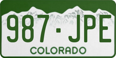 CO license plate 987JPE