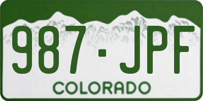 CO license plate 987JPF