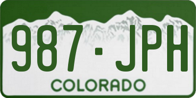 CO license plate 987JPH