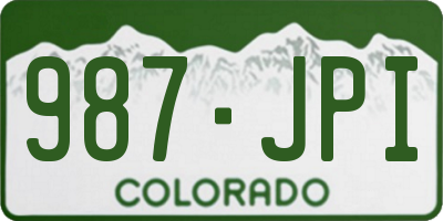 CO license plate 987JPI