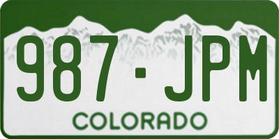 CO license plate 987JPM