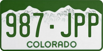 CO license plate 987JPP
