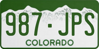 CO license plate 987JPS