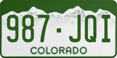 CO license plate 987JQI