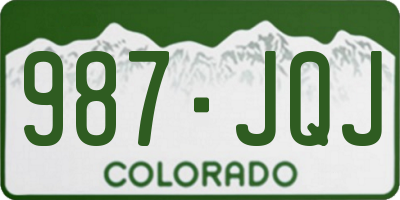 CO license plate 987JQJ
