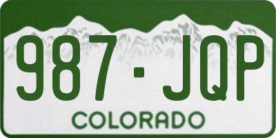 CO license plate 987JQP