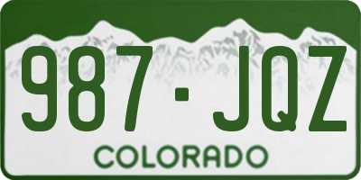 CO license plate 987JQZ