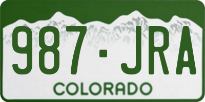 CO license plate 987JRA