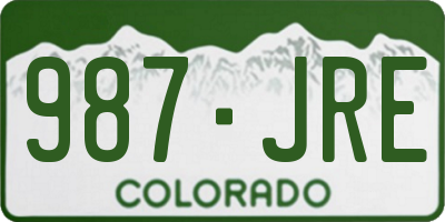 CO license plate 987JRE