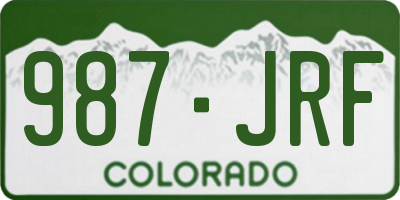 CO license plate 987JRF