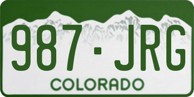 CO license plate 987JRG