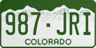 CO license plate 987JRI