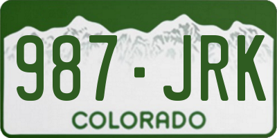 CO license plate 987JRK