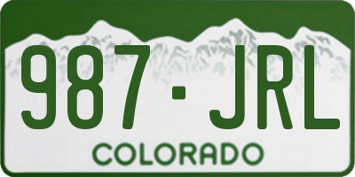 CO license plate 987JRL