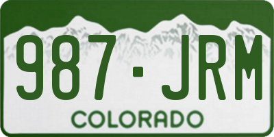 CO license plate 987JRM
