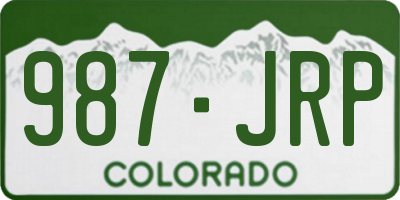 CO license plate 987JRP