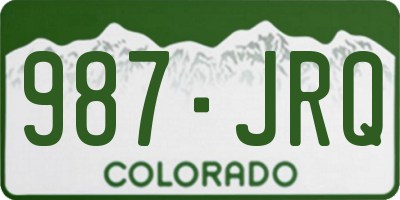 CO license plate 987JRQ