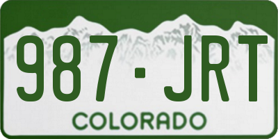 CO license plate 987JRT