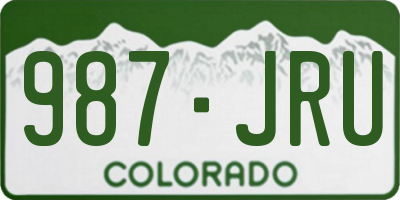CO license plate 987JRU