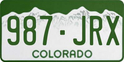 CO license plate 987JRX