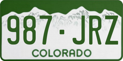CO license plate 987JRZ
