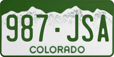 CO license plate 987JSA
