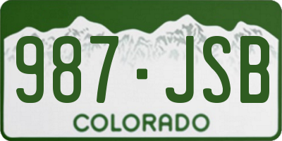 CO license plate 987JSB