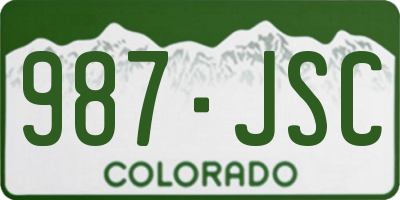 CO license plate 987JSC