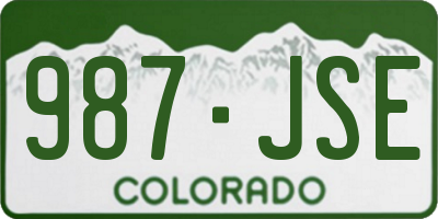 CO license plate 987JSE