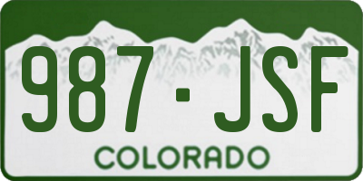 CO license plate 987JSF