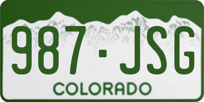 CO license plate 987JSG