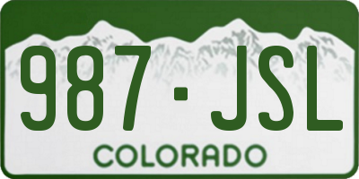 CO license plate 987JSL