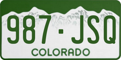 CO license plate 987JSQ