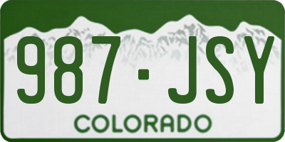 CO license plate 987JSY