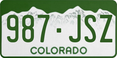 CO license plate 987JSZ
