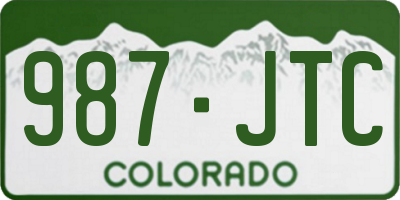 CO license plate 987JTC