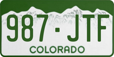 CO license plate 987JTF