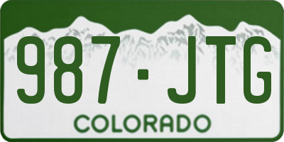 CO license plate 987JTG