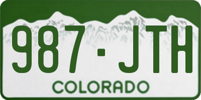 CO license plate 987JTH