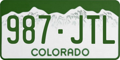 CO license plate 987JTL