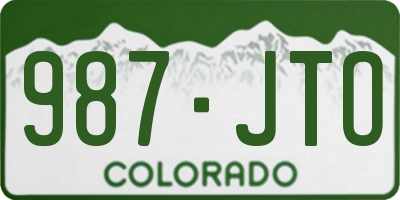 CO license plate 987JTO