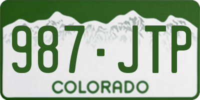 CO license plate 987JTP