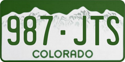 CO license plate 987JTS