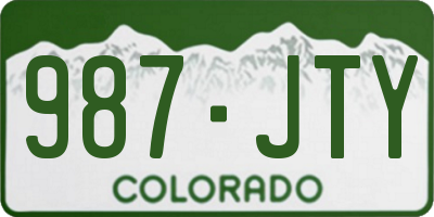 CO license plate 987JTY
