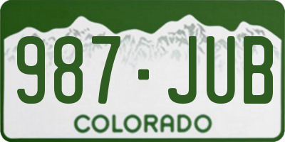 CO license plate 987JUB